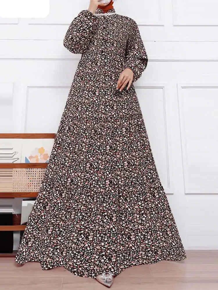 abaya robe longue fleurie